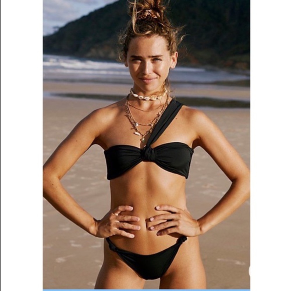 Free People Black Knotted Bikini Bottom